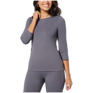 Joy Collection Women's Luxe Performance Crew Neck Top Rich Gray - Regular